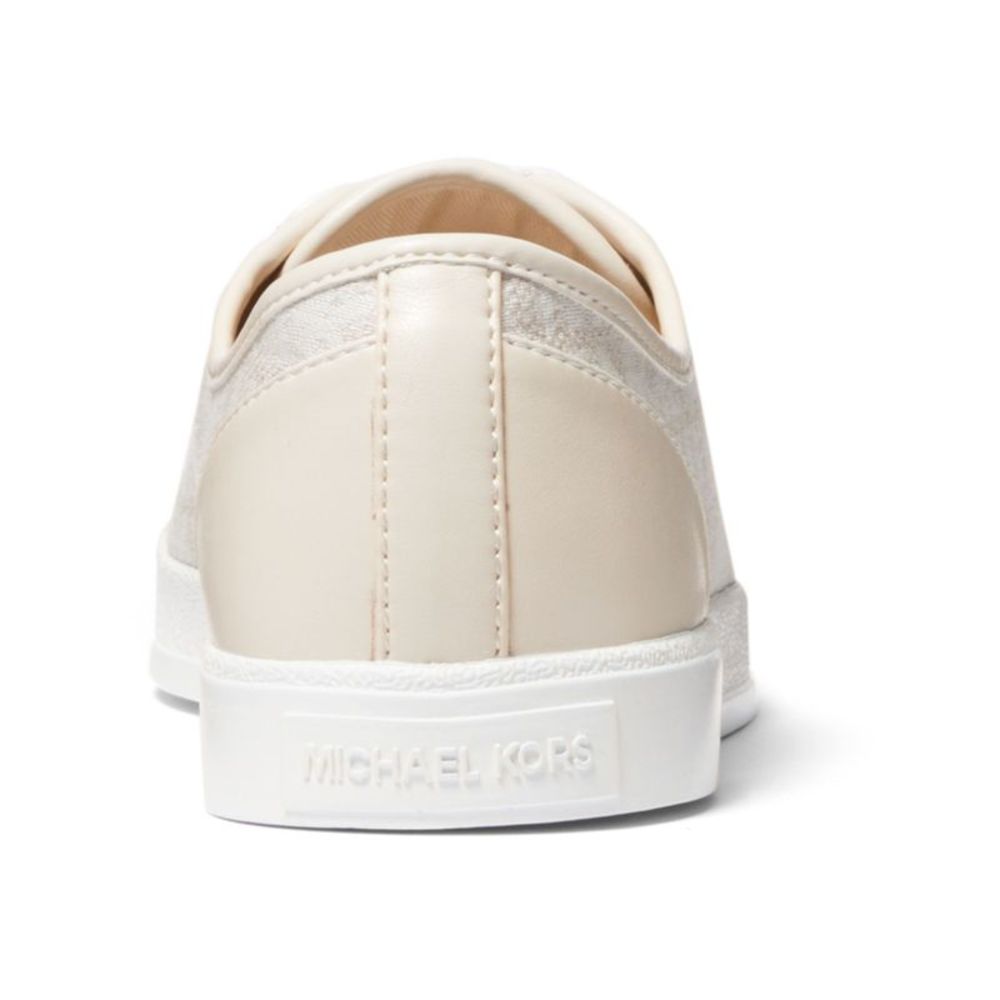 MICHAEL KORS Womens Beige Logo Comfort Mk City Cap Toe Lace-Up Sneakers 7.5 M - Picture 2 of 4